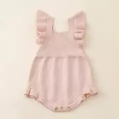 Romper de manga plissada para bebês recém-nascidos, macacão de colarinho quadrado, roupas fofas de criança monocromáticas, outono - loja online