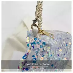 Lantejoulas crossbody saco de corrente simples ins cor sólida lantejoulas bolsa de ombro axilas bolsa de telefone noite sacos de embreagem bolsa - loja online
