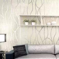 European Non-Woven 3D Curve Stripe Adesivos de parede, Decoração à prova de umidade, Papel de parede grosso, 53cm