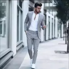 Ternos casuais slim fit masculinos para casamento, lapela de pico, smoking masculino do noivo, traje masculino, 2 peças na internet
