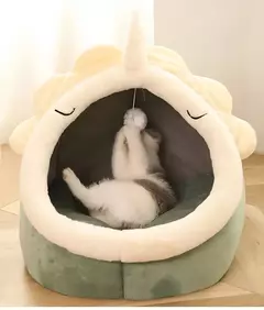 Tenda para animais de estimação, cama de caverna para gatos, cães pequenos, auto-aquecimento, cama para gatos, cabana confortável, cama de dormir para animais de estimação, dobrável, removível e lavável - loja online