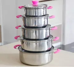 Aço inoxidável Hot Pot Set, Panelas, Sopa Pot, Steamer Presente, 16cm18cm 20cm 22cm, 24cm, Utensílios de cozinha, Atacado, 10 Pcs - loja online