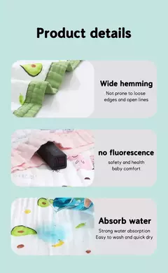 Imagem do Cobertor de algodão para recém-nascidos, 6 camadas, swaddle de alta densidade, cobertor respirável, cobertor infantil