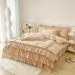 Microfibra cama Duvet Cover Set, Ruffle Duvet Cover, Rainha Gêmea, 100% Lavado, gasto Chic Farmhouse Pillow Shams, 3Pcs - Wolf Magazine