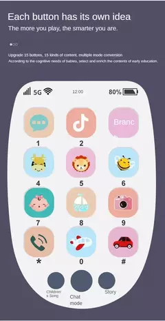 Telefone bilíngue mordedor brinquedos para bebê, música, brinquedo de voz, educação precoce, máquina de aprendizagem, eletrônica, presente infantil - Wolf Magazine