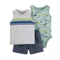 Conjunto de roupas de algodão do bebê recém-nascido, dinossauro bonito dos desenhos animados, manga curta, shorts, macacão, roupas infantis, 6-24m, verão