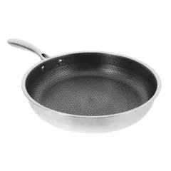 Frigideira pequena antiaderente de aço inoxidável wok frigideira de trabalho 4