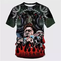 Homens e mulheres 3D Saw Horror Print Camisetas, Streetwear extragrande, camiseta de manga curta, tops com o pescoço, camisetas infantis, roupas de moda verão - loja online