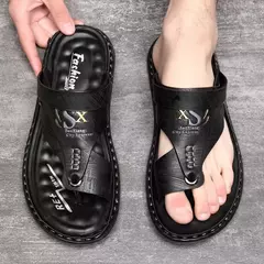 Imagem do Sandálias dos homens Atacado de Verão de sola Macia Anti derrapante Sapatos de Praia dos homens Grande Nova flip-flops Casual Outwear Sandálias