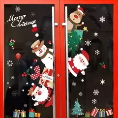 Decoração de Feliz Natal para casa, parede e janela adesivos ornamentos, guirlanda de ano novo, Noel Festoon, 2022, 2025
