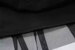 Mini vestido feminino de retalhos de malha preta sem mangas, vestidos de baile, bodycon sexy, slim festa streetwear, verão, 2024