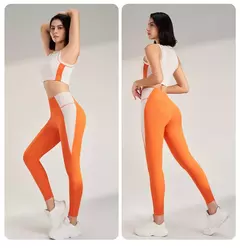 Roupas coloridas de secagem rápida para mulheres, roupa de treino de ginástica, camiseta recolhida, calças apertadas para levantar o quadril - Wolf Magazine