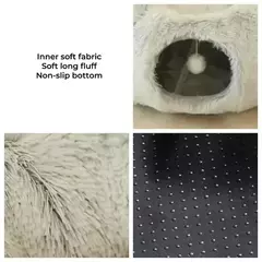 Cama de gato de pelúcia com túnel para gatos internos Cama de túnel de gato multifuncional com olho mágico Cama de gato de rosquinha fofa com túnel - comprar online