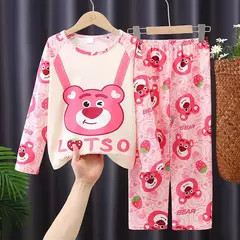 Imagem do Conjunto de pijamas de manga comprida infantil, Winnie the Pooh Desenhos animados, Mickey e Minnie, menino e menina