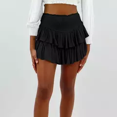 Mini-saia linha A feminina, cintura baixa, fina, monocromática, que combina tudo, casual, doce, sexy, streetwear de moda feminina, verão, Y2K na internet