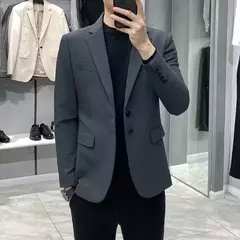 Blazer fino de negócios masculino, roupas estilo coreano, casaco casual, terno elegante, jaquetas marrons, de alta qualidade, 2024 - Wolf Magazine