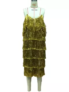 Vestido feminino sem mangas com decote em v, vestido Amazon Wish, europeu e americano, além das fronteiras, tanque, nova moda, 2024 - comprar online