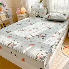 Tapetes de cama de látex natural, sensação fresca respirável, acolchoado suave, seda de gelo cabido lençol e fronhas, verão - loja online