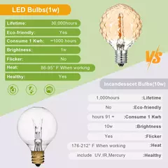 Imagem do Conectável Diamond Outdoor Light Guirlanda, impermeável Jardim Fairy Lights, Natal Decorativo String Light, E12, 220V, G40