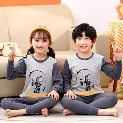 Conjuntos de pijama de algodão de manga comprida infantil, Roupa infantil, Pijama adolescente, 6 anos, 8 anos, 10 anos, 12 anos, 14 anos, Outono