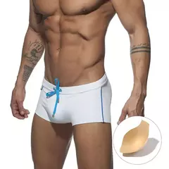 Calção de banho seca rápida masculina, maiô sexy, cuecas estampadas, calção triangular com copo, moda banho de cintura baixa, moda - loja online