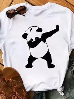 Maycaur-camiseta de manga curta para mulher, top solto com estampa de panda fofa, casual e solta, verão - Wolf Magazine