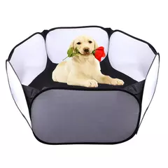 Tenda dobrável para animais de estimação, gaiola respirável, canil, coelho, esconderijo, animal para chinchila, quintal ao ar livre, cerca hexagonal multicolorida