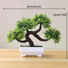Árvore plástica artificial do bonsai para a decoração home, plantas envasadas, potenciômetro pequeno da simulação, arranjo da flor, ornamentos do jardim - Wolf Magazine