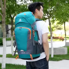 Mochila de caminhada resistente à água com capa de chuva, esporte ao ar livre, mochila de viagem para camping, escalada, montanhismo, 65L - Wolf Magazine