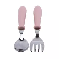 Talheres portáteis de aço inoxidável para crianças, Spoon Forks Box Utensílios de alimentação do bebê Conjunto de talheres para bebês, 3pcs