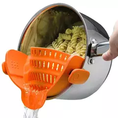 Universal Silicone Anti-derramamento Pasta Coador, Clip-on Pan Pot, Produto comestível, arroz, frutas, coador, ferramentas de cozinha - comprar online