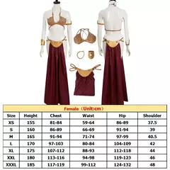 Princesa leia cosplay traje filme espaço batalha fantasia sexy escravo vestido biquíni terno feminino festa de halloween roleplay outfit - comprar online
