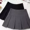 Mini vestido de cintura alta feminino, Cinza, Emagrecimento, Versátil, Anti-Exposição, Saia Linha A, Design, Sentido, Primavera, Outono, Novo, 2022