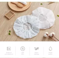 Touca de banho impermeável para mulheres e homens, tampa de cabelo seco, banho, anti-óleo, fumaça, cuidados com os cabelos, casa, 5pcs - loja online