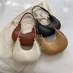 Bolsa de ombro Hobo de couro PU feminina, bolsa de embreagem pequena bolsa de ax na internet