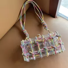 Bolsa acrílica axila quadrada para mulheres, bolsa de noite, embreagem de diamantes, bolsa de casamento, alta qualidade, design luxuoso, novo, 2022 na internet