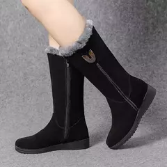 Botas de inverno de alta qualidade botas de inverno para mulheres 2022 botas de inverno para mulheres grossas meados de bezerro de pelúcia botas planas de neve zip moda botas de mujer na internet
