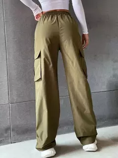 Calça casual feminina de jogger larga, calça cargueira reta chique, cintura alta elástica, calça extragrande elegante, moda feminina na internet
