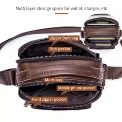 Marca 100% de couro genuíno dos homens sacos ombro saco do mensageiro para home