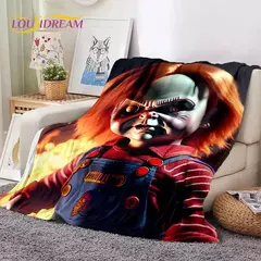 Filme de terror Chucky Pennywise Halloween Saw Personagem Cobertor, Cobertor macio para casa, quarto, cama, sofá, piquenique, capa de viagem - Wolf Magazine
