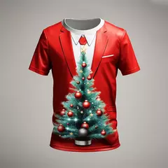 Feliz Natal dos homens camiseta estampada, mangas curtas, top Harajuku unissex, camiseta gráfica de Papai Noel, moda 3D