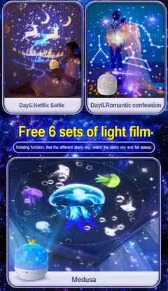 Ocean Jellyfish Lamp Projector para Crianças, Star Galaxy Night Light, Rotação 360 °, Sala, Aniversário, Presentes de Natal para Meninos e Meninas - loja online