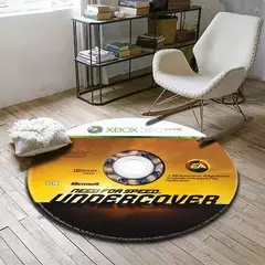 Imagem do Rodada Anti-Slip Gamer Mat, Tapete preto CD CD, Tapete do banheiro, Decoração de casa, Tapete de cozinha, Sala, Presente para Menino