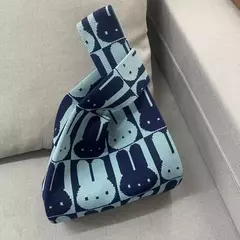 Saco de malha de nó animal para mulheres, gato coelho bonito sacola simples, bolsas de compras reutilizáveis para senhoras, moda na internet