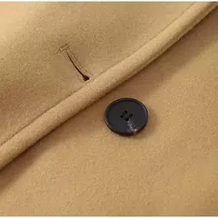 Casaco feminino elegante de peito único, manga comprida, lapela, casacos grossos quentes, outwear de bolso solto, rua alta, feminino, outono, inverno - Wolf Magazine