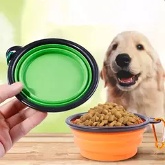 Tigelas dobráveis para cães, tigelas portáteis para viagem, expansíveis para cães e gatos, tigela de água, prato de alimentação de alimentos, tigela de silicone para animais de estimação 350/1000ml na internet