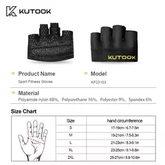 KUTOOK-Luvas Esportivas de Fitness para Treinamento, Halterofilismo, Treino, Luvas Parciais Duráveis com Almofada para Exercício, Acessórios de Ginástica na internet