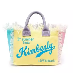 Bolsa de lona elegante e personalizável para mulheres, praia de verão, grande capacidade, bolsa pendular, presentes de casamento - Wolf Magazine