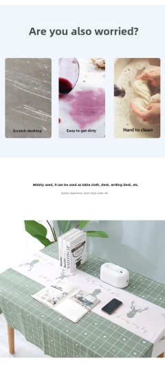 Toalha de mesa de plástico sem lavagem estilo nórdico, retangular, impermeável, à prova de óleo, sala de estar, mesa de jantar, uso doméstico, A035 - loja online