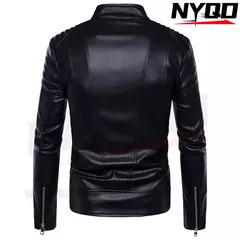 Jaqueta de couro multi zíper para homens, B013 armadura de motocicleta, jaqueta moto, novo